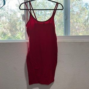 Red mini dress